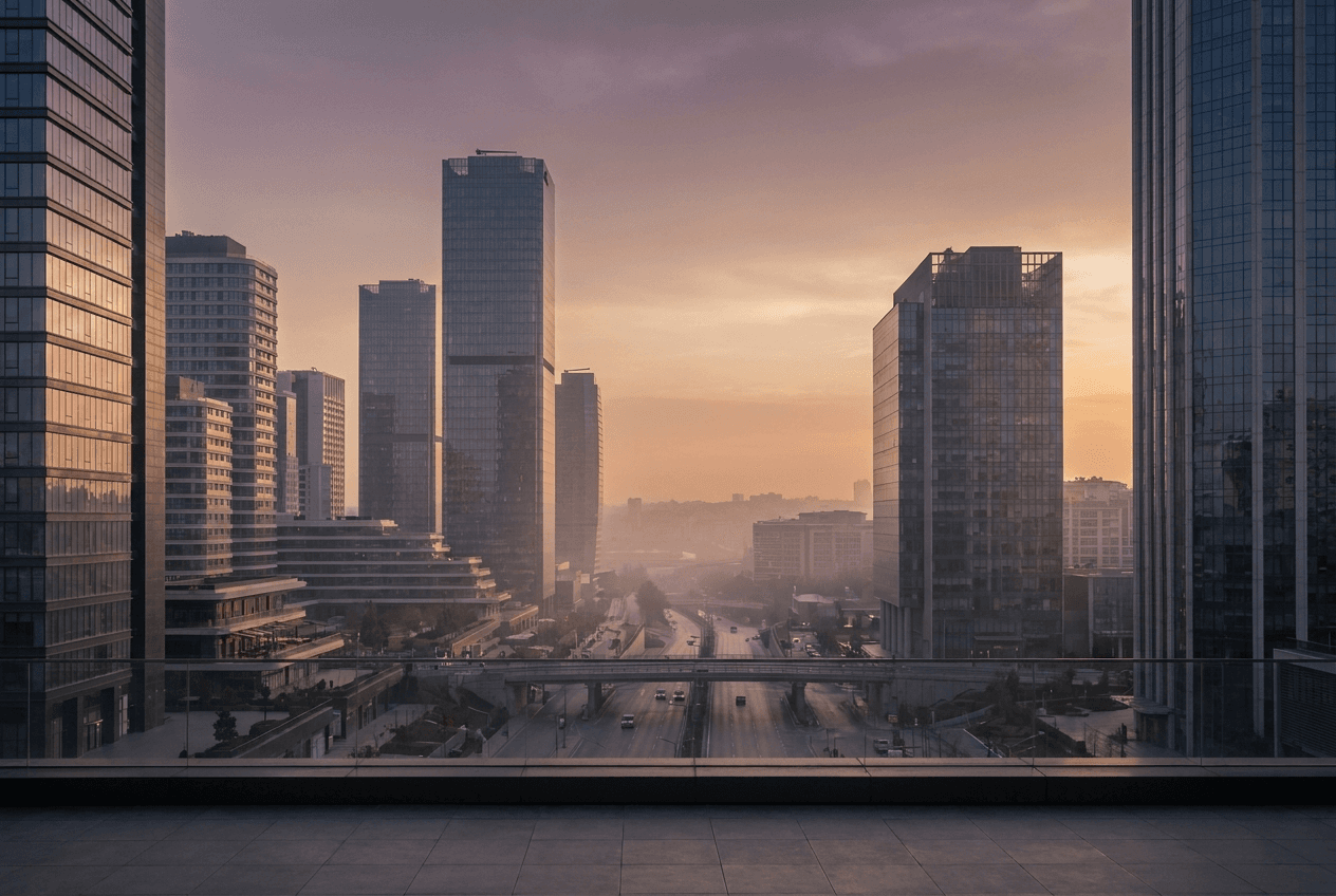 Modern business district in Istanbul